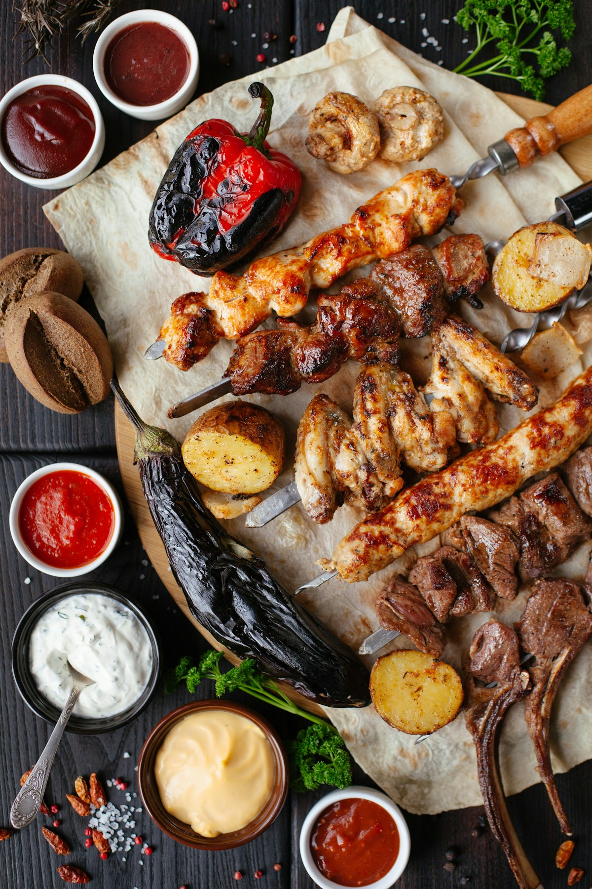 Comida preparada a la parrilla